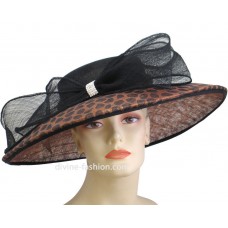 Mujer&apos;s Church Hat  Kentucky Derby Hats  Bk/Brown/Leopard 2301  eb-16533996